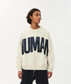 10DAYS Sweatshirts^Human Fleece Sweater soft white melee