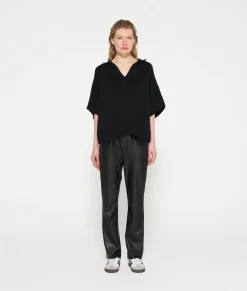 10DAYS Hosen^Leather Look Flared Pants black