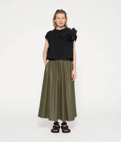 10DAYS Röcke^Leather Look Pleated Skirt sage