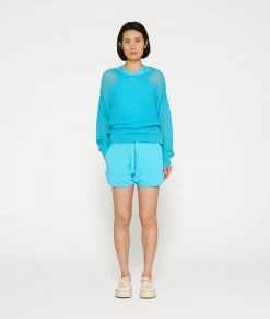 10DAYS Pullover^Loose Thin Knit Sweater laguna blue