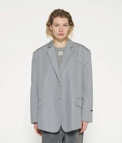 10DAYS Blazer^Oversized Pinstripe Blazer graphite