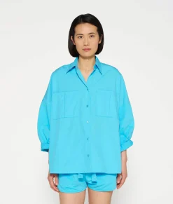 10DAYS Blusen^Oversized Shirt laguna blue