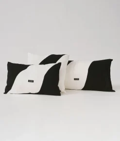 10DAYS Kissenbezüge^Pillow Double Stripe 40x60 black/ecru