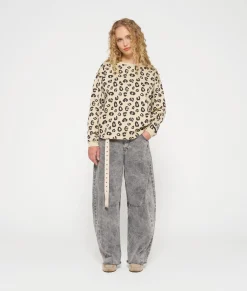 10DAYS Sweatshirts^Raw Edge Sweater Leopard oyster