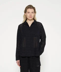 10DAYS Blusen^Shirt Broidery Anglaise black