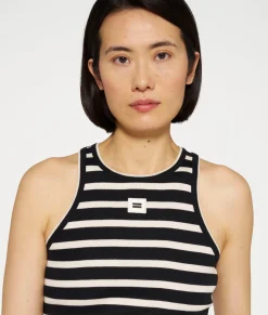 10DAYS Tops^Tank Top Rib Stripes black/light natural