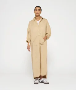 10DAYS Kleider^The Billie Dress Poplin light latte