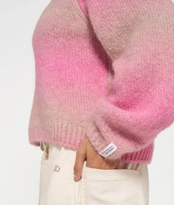 10DAYS Pullover^V-neck Sweater Gradient Knit pink